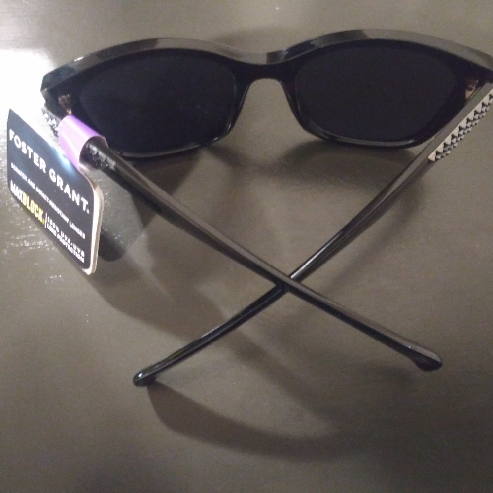 Foster Grant Black Sunglasses with Rhinestones